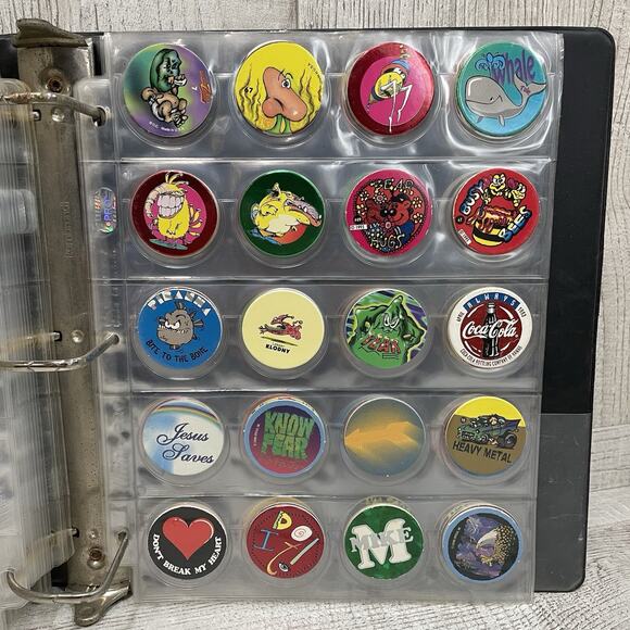 Original World Pog Federation Official Collector's Album, How To Card & 379 Pogs - Picture 13 of 13